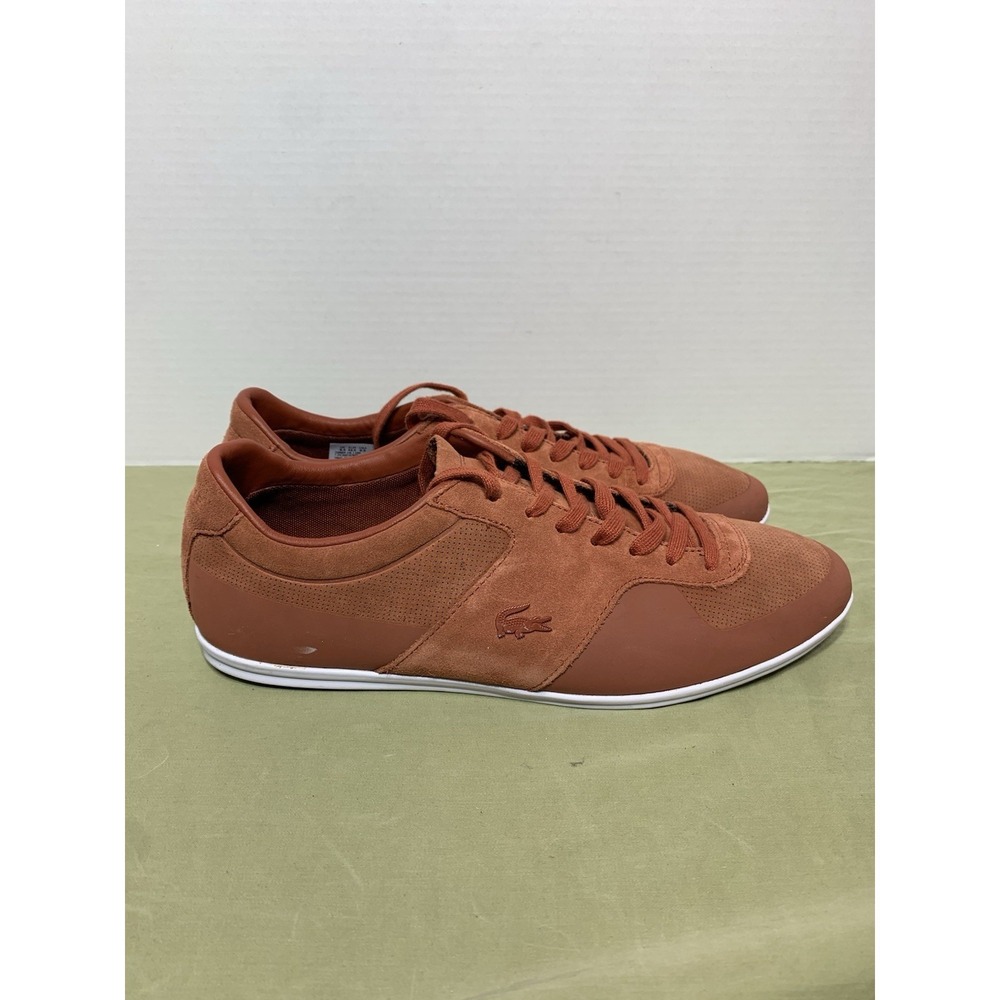 Lacoste Men's Turnier 116 1 Fashion Brown Suede Sneakers Shoes Size 9.5